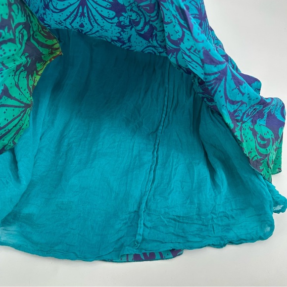 APOLLO Dress Womens S Midi Maxi Asymmetrical Hem Boho Colorful Hippie Lined READ - Picture 13 of 13